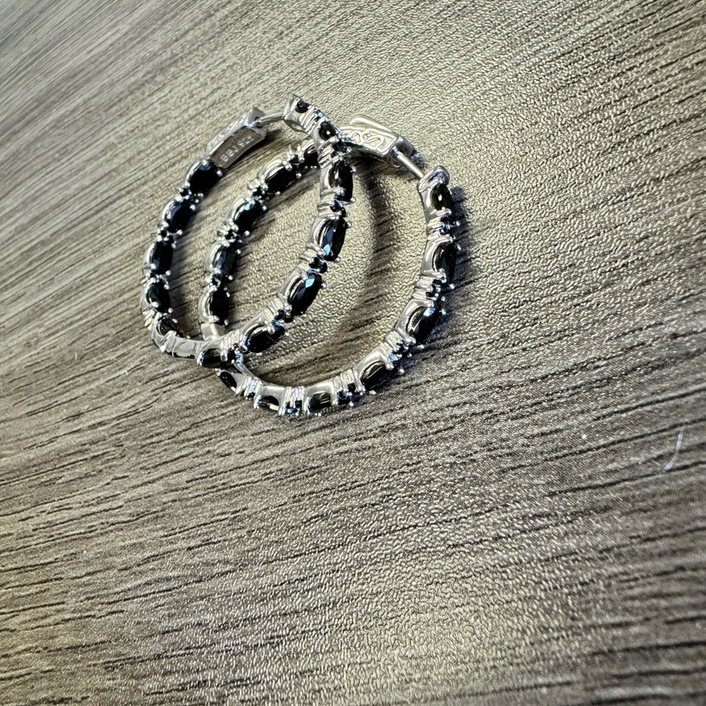 Sterling silver earrings with gems